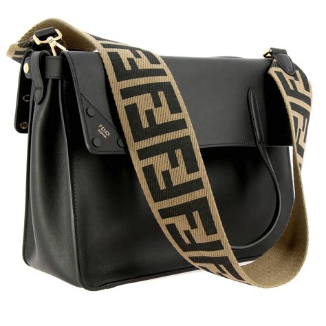 fendi black tote bag|fendi black shoulder bag.